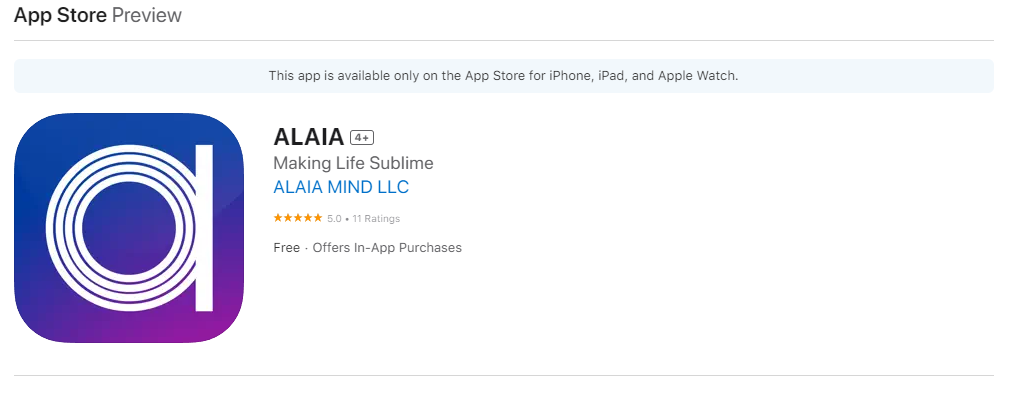 Alaia In App Store